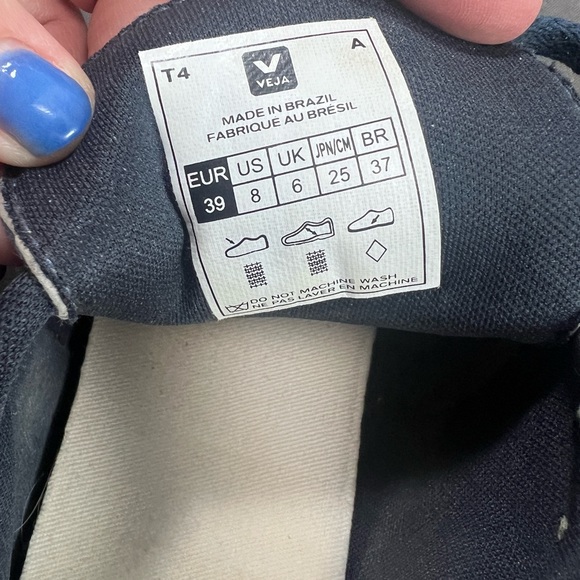 veja sdu sneakers navy blue pink size 8 - Picture 2 of 4